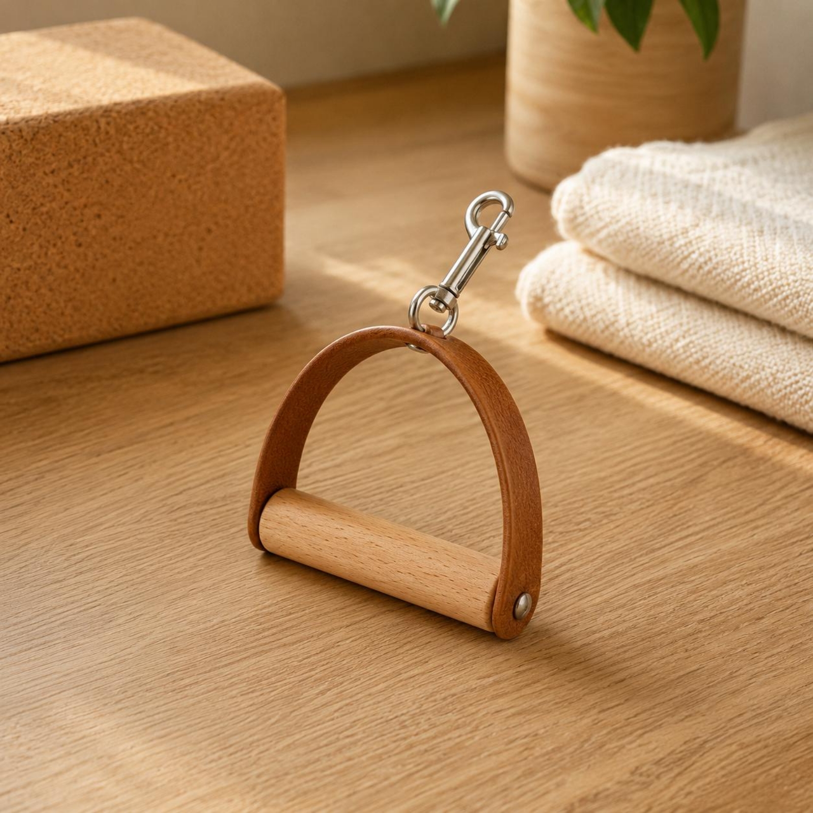 2 Pieces Leather Wood Handles  - Pilates & Yoga Unleashed Studio review and price