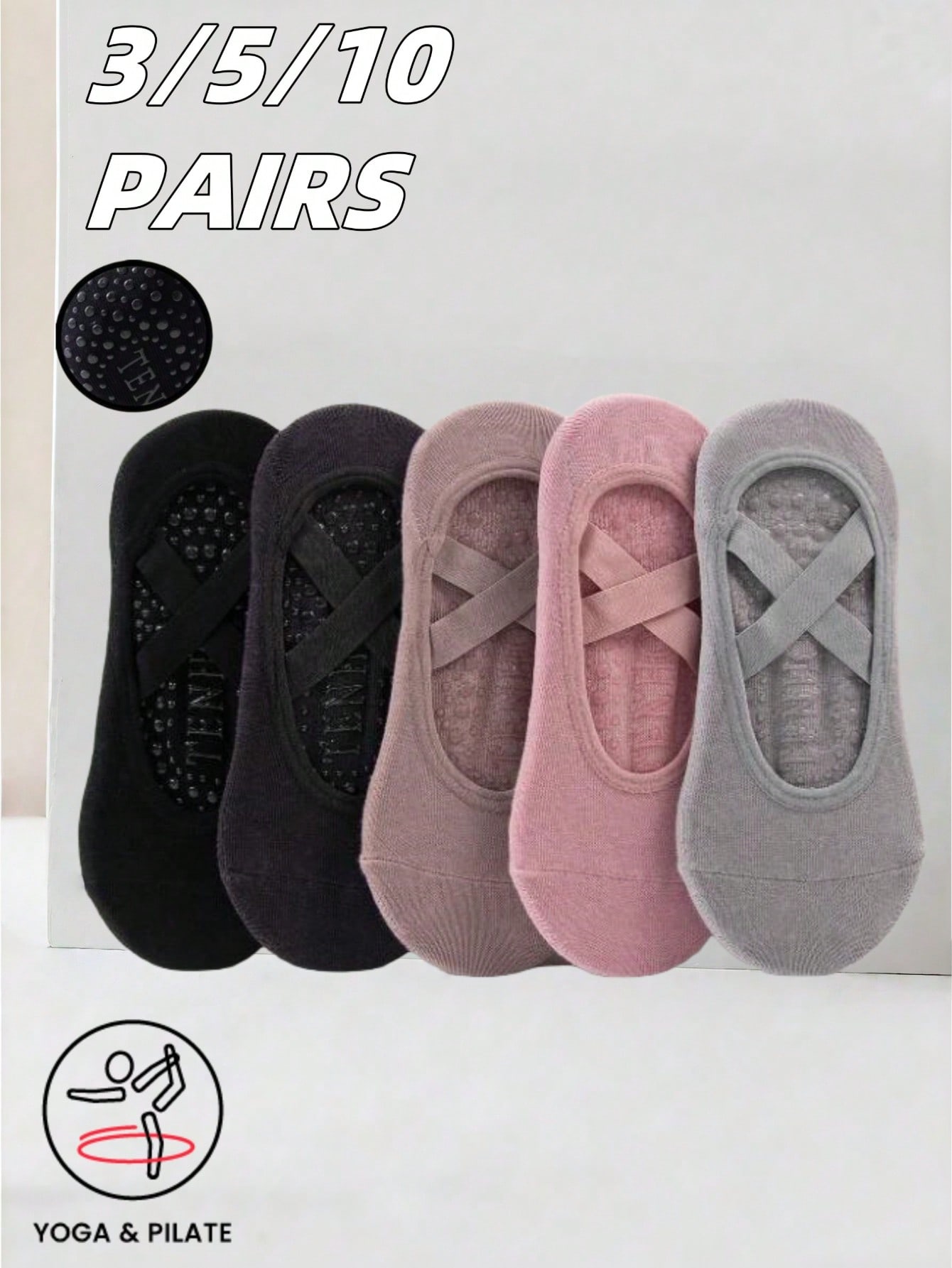 Anti-slip silicone sole yoga s - Fitness Yoga Pilates review and price