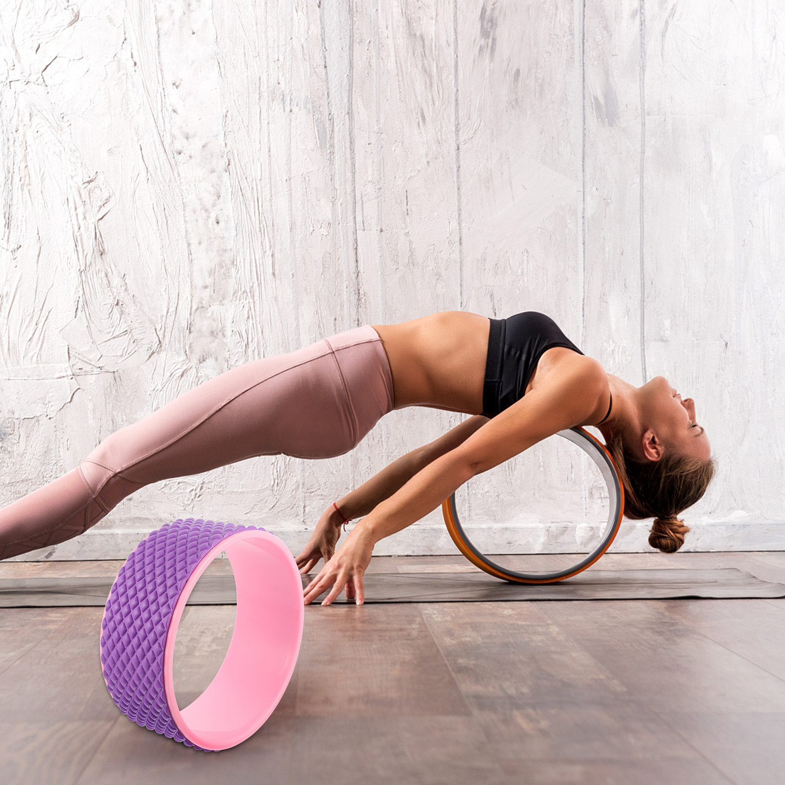1Pcs Yoga Wheel Plastic Hardne - Pilates Yoga Roller review and price