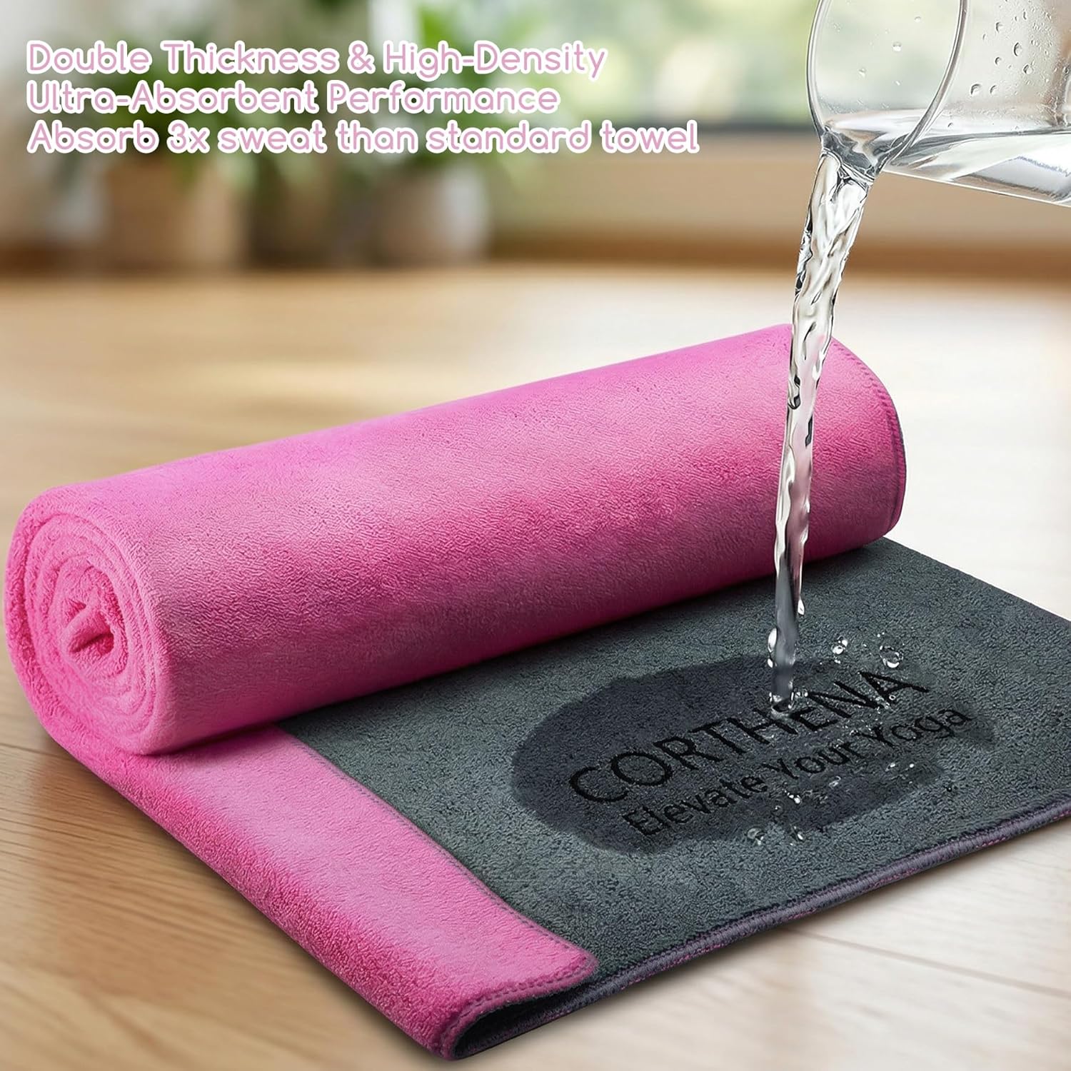 Yoga Mat Towel, Extra Thick 60 - Fitness Yoga Pilates review and price